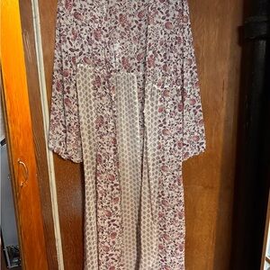 Forever 21 Pink and Cream Floral duster